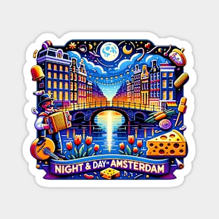 Amsterdam at Twilight Sticker Magnet