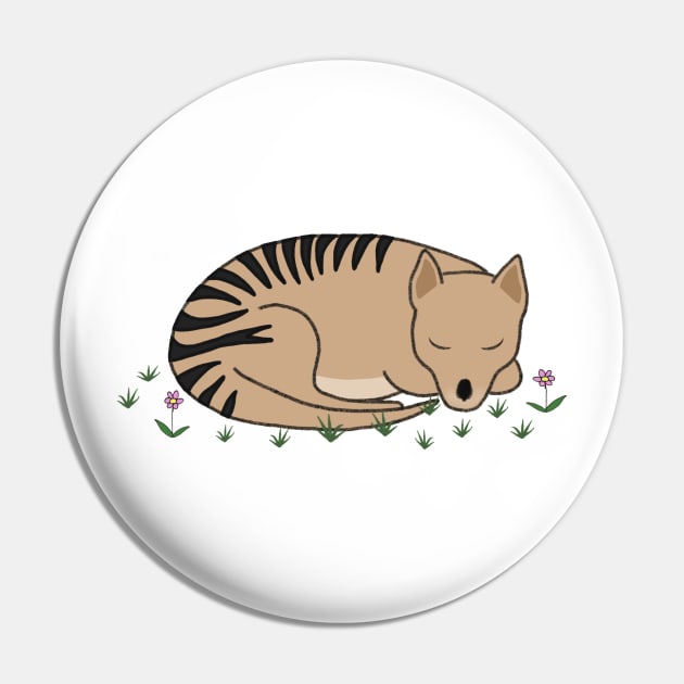 Thylacine Sleeping Pin by wanungara