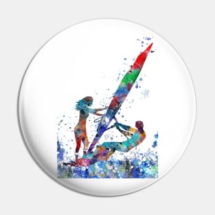 Windsurfing couple Pin