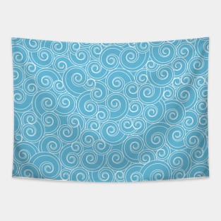 Whirlesque Twirl Pattern Light Blue Tapestry