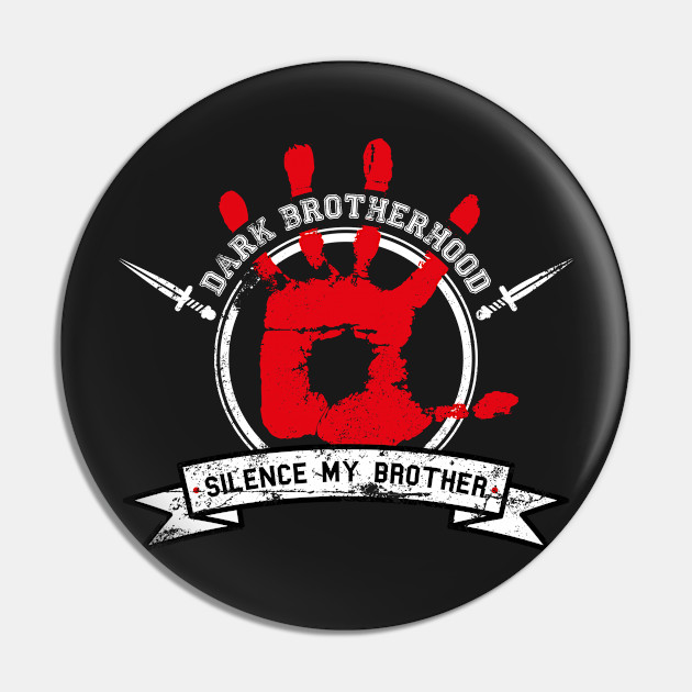 dark brotherhood black skyrim pin teepublic teepublic