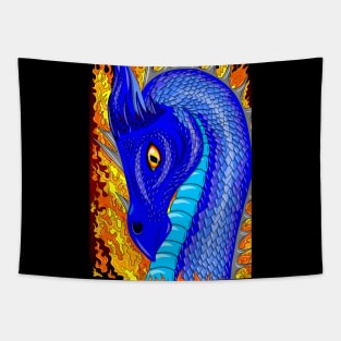 Blue fire dragon Tapestry