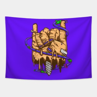 brown zombie metal horns Tapestry