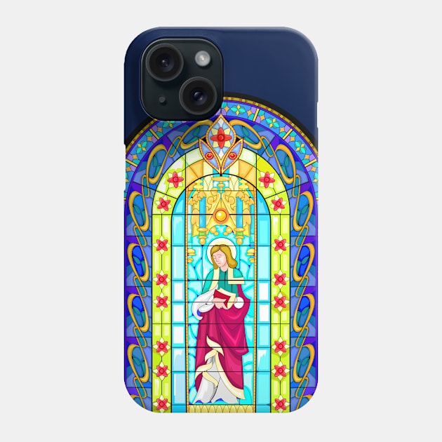 Gothic stained glass window with Peter the Apostle Phone Case by Artist Natalja Cernecka