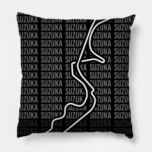 Suzuka - F1 Circuit - Black and White Pillow