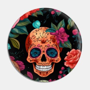 Floral skulls Pin