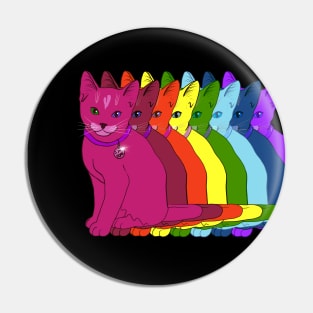 Rainbow Kitty Eight Kitties of ROYGBIV Feeling At Home Pin