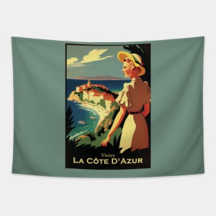 Cote D'Azur Vintage Travel Poster Tapestry