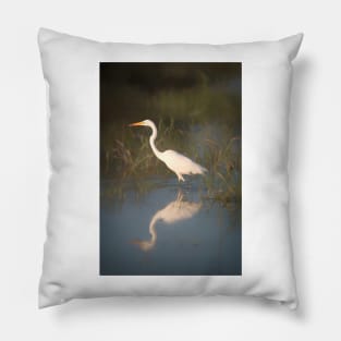 Great White Egret Pillow