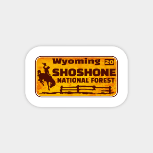 Shoshone National Forest License Plate Wyoming Rusted Magnet