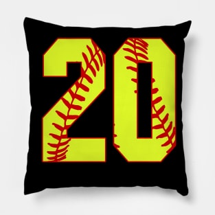 Fastpitch Softball Number 20 #20 Softball Shirt Jersey Uniform Favorite Player Biggest Fan Pillow