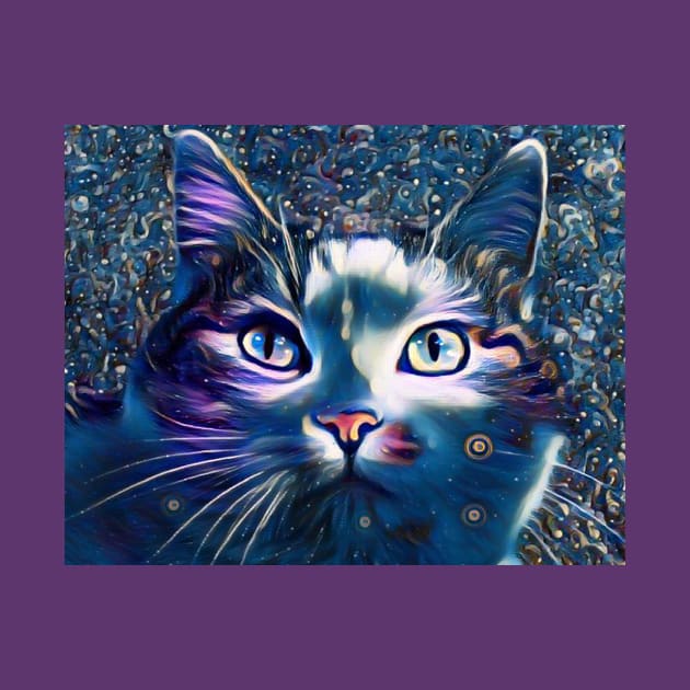 Beautiful cat in moonlight theme by PandLCreations