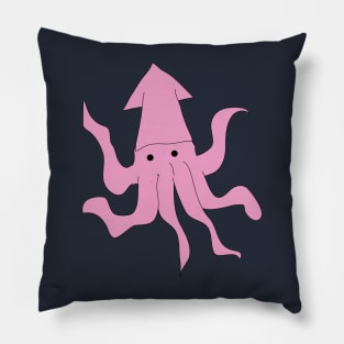 Cute pink squid doodle design Pillow