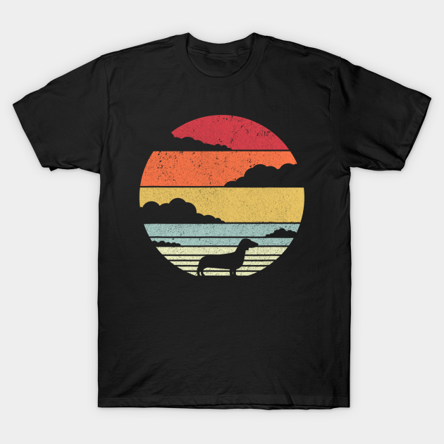 Discover Dachshund Retro Vintage Sunset - Dachshund - T-Shirt