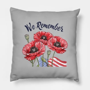 We remember, Memorial Day, American Patriot, Poppy Pillow