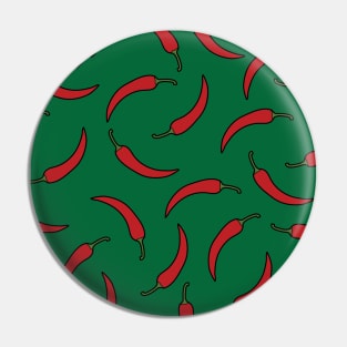 Red pepper pattern in green Pin