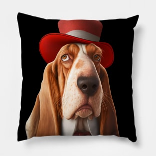 Dapper Basset Hound Pillow