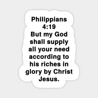 Philippians 4:19 King James Version Bible Verse Typography Magnet