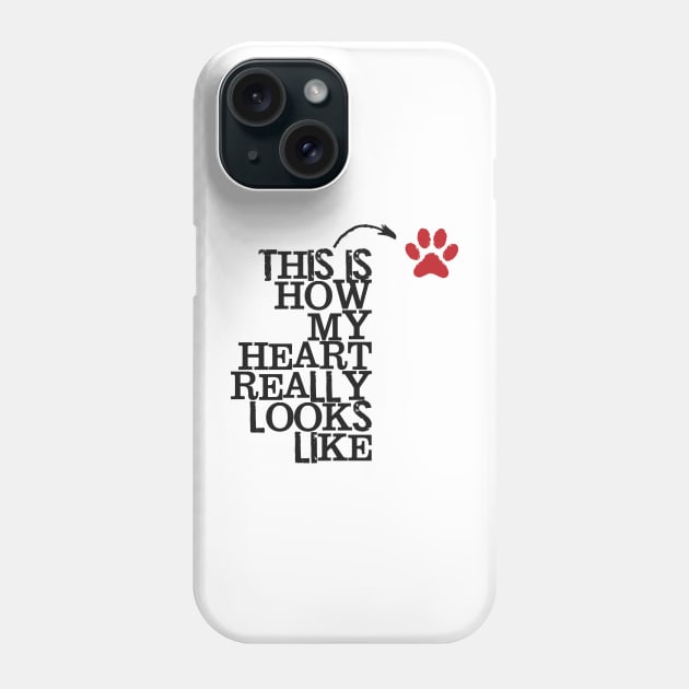 Paw Heart Phone Case by Neyc Design