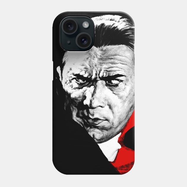 Dracula Bela Lugosi Distrustful Glance: Retro Vampire Horror Movies Phone Case by Juandamurai