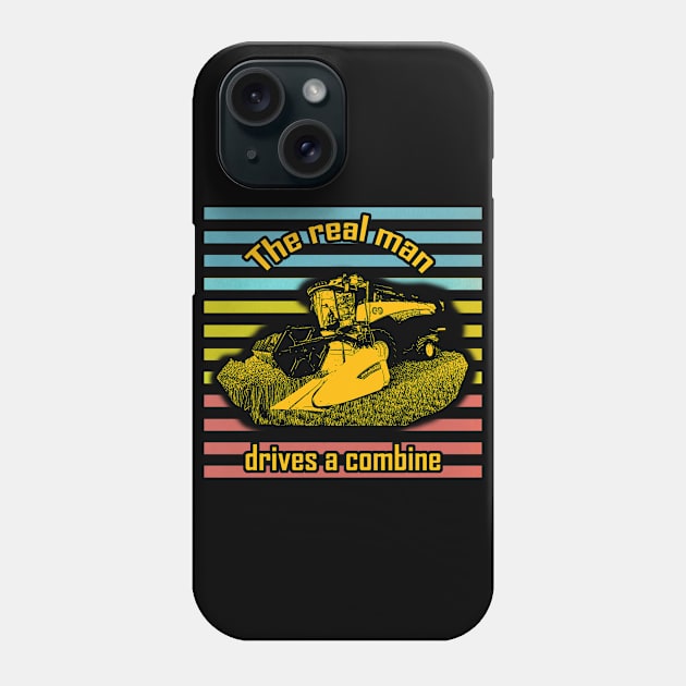 The real man drives a combine retro design Phone Case by WOS