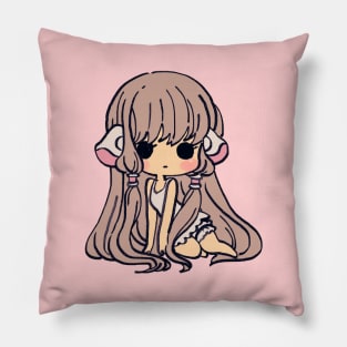 pink pastel chibi chii / chobits elda chi motosuwa Pillow