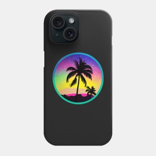 Synthwave retro colorfull  sunset palms sticker Phone Case