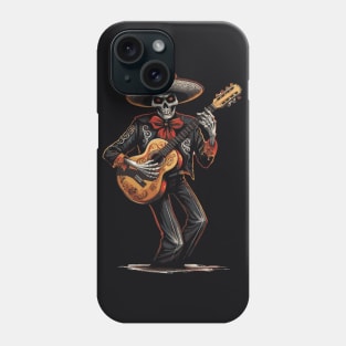 skeleton playing guitar Phone Case