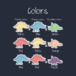 Color theory in dinosaurs, primary and secondary colors T-Shirt