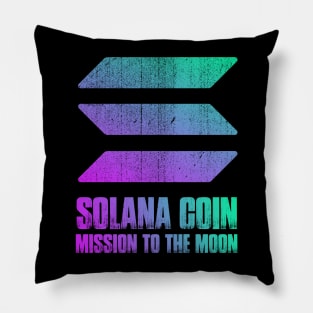 Vintage Solana Coin Mission To The Moon Crypto Token Cryptocurrency Wallet Birthday Gift For Men Women Pillow