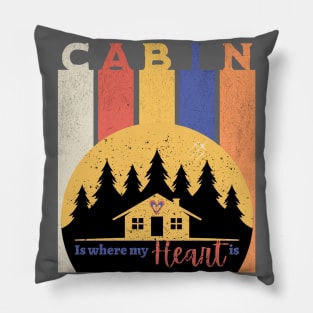 Cabin - Is where my heart is Pillow
