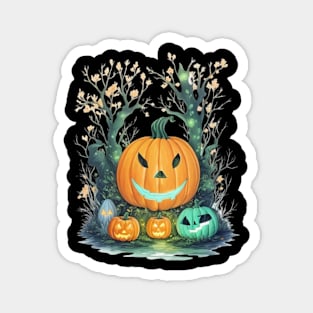 Enchanted forest halloween Pumpkin Sticker Magnet