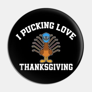 Thanksgiving Hockey I Pucking Love Thanksgiving Turkey Ice Hockey Pin