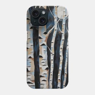 MOONLIGHT And The Birch Acrylic Painting Phone Case