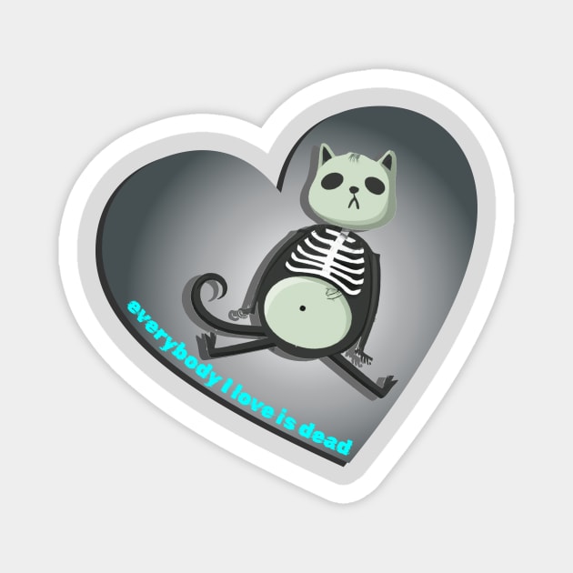 skeleton kitty Magnet by Turtlewerx inc