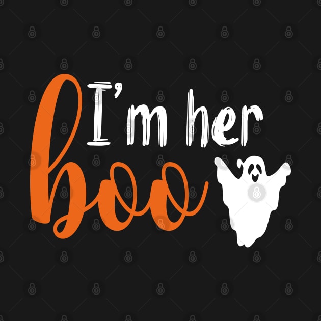 I'm Her Boo | Orange and White Text Couples Halloween by Estrytee