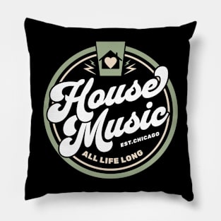 HOUSE MUSIC  - Circle Heart House (army/tan) Pillow