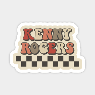 Kenny Rogers Checkered Retro Groovy Style Magnet