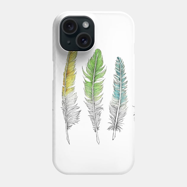 Feathers Phone Case by Euminee