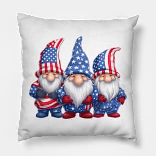 4th of July Gnomes #3 Pillow