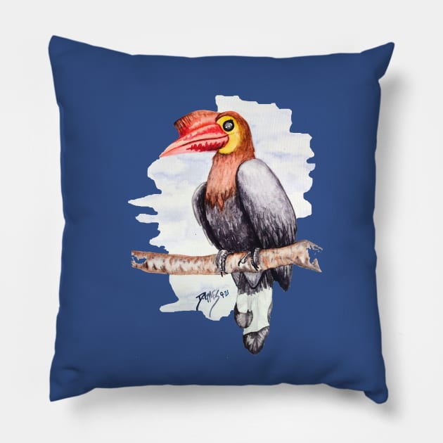 Walden's Hornbill Pillow by ptowndanig