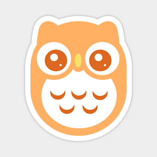 Orange Cute baby Owl Magnet