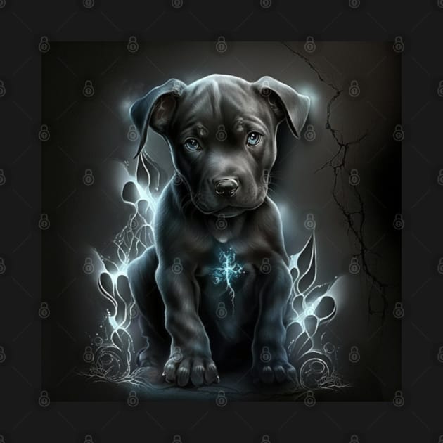 Devilish Pit Bull Puppy by Enchanted Reverie