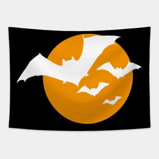 Halloween Moon Scary Bats Tapestry