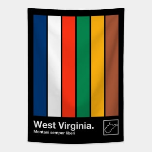 West Virginia State Flag // Original Minimalist Artwork Poster Design Tapestry