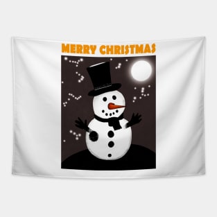 Snowman Merry Christmas 2022 Tapestry