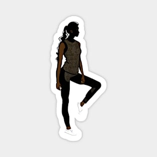 Woman in gym clothes in a yoga pose Magnet