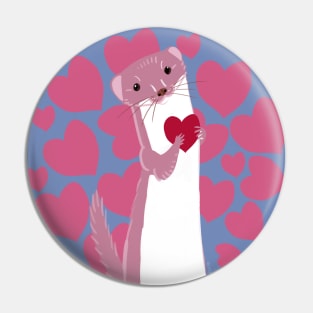 Women weasel in pink Pin