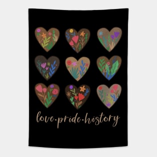 African American Love Pride History Melanin Skin Tone Hearts Tapestry