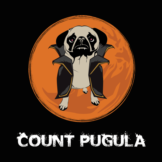 Count Pugula Halloween Funny Pug Pun Design by bbreidenbach